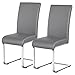 Yaheetech Chaise de Salle à Manger Lot de 2 Industrielle Moderne U 41,5 x 53,5 x 103,5 cm Gris Clair