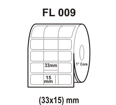 Flexi Barcode Labels (FL 009) :Size : 33 mm X 15 mm : 32400 Labels + Wax Ribbon