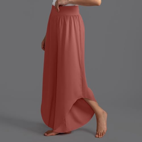 Pantalon palazzo décontracté respirant avec taille haute extensible