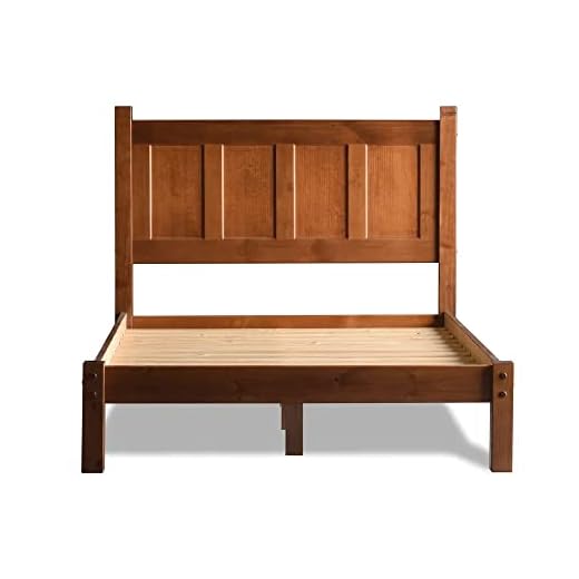 Grain Wood Furniture Shaker Solid Wood Panel Platform Bed, Queen Size, Cherry