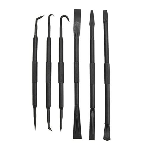 Pry Bar Set, 6Pcs/Set Prying Bar Hook Set Double Ended Abs Plastic Black For Removing O Ring Sealing Accessories #TOP9