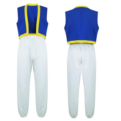 Bvxmsel Mens Toad Costume Adults Waistcoat Vest Pants Halloween Cosplay Outfit Fancy Dress Up M Blue