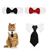 3 Pieces Dog Cat Bow Tie, Pet Tuxedo Collar, Cat Wedding Bowtie, Adjustable Formal Collar Neck Tie, Formal Pet Cats Necktie for Cats, Small Dog Wedding, Birthday Gift