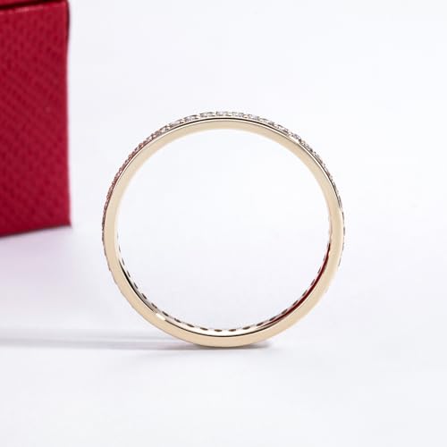 14K Eternity Ring, 1/3-1 CTTW Moissanite, D Color and Flawless, Solid Real White Gold Wedding Ring for Women4