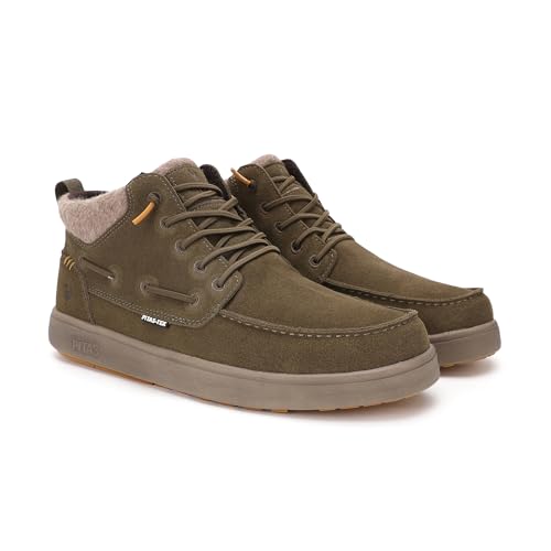 WALK IN PITAS | KENT | Botas de Hombre Casual | Botín Serraje | Bota Urbana de Caña Baja | Mocasines | Náuticos Invierno | Zapatillas Casual | Zapatos sin Cordones | Calzado Walkinpitas | Kaki 44