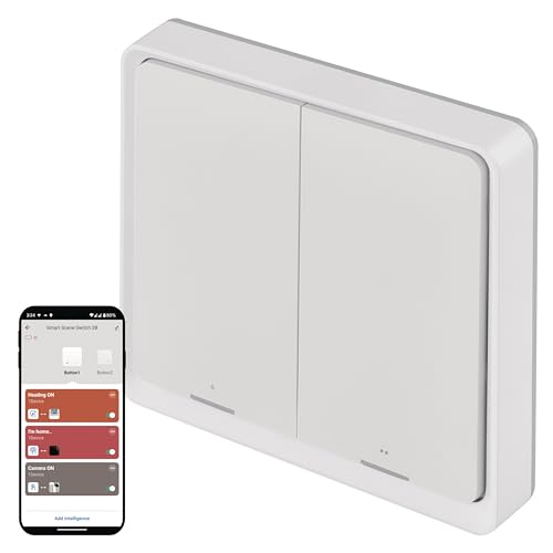 EMOS GoSmart - Interruttore per scenari portatile Smart Home con indicatore LED e app - ZigBee - funzionamento a batteria - 2 pulsanti, 6 scene - controlla un numero illimitato di dispositivi