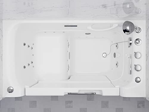 ANZZI Walk In Tub for Seniors 29 x 52 In Right Drain Wheelchair Accessible Bathtub Dual Therapy 12 Whirlpool Jets 18 Air Jets Inline Heater Quick Fill Faucet ADA Seat Acrylic White | 2953WCRWD - Image 4