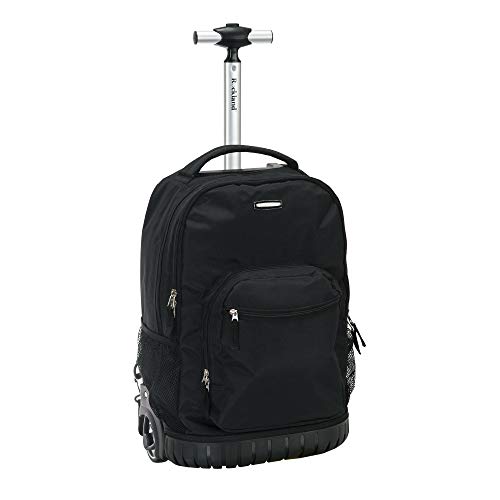 Rockland Single Handle Rolling Backpack, Black, 19-Inch (R02-BLACK)