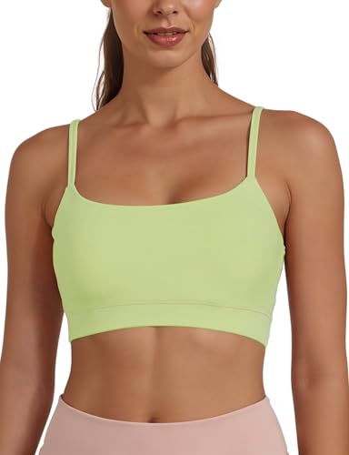 Image of Buauty Sports Bra for Women, U Neck Adjustable Spaghetti Strap Workout Bra with Removable Cups for Yoga Pilates Gym