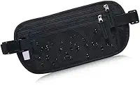 Pochete Doleira Discreta Antifurto para Viagem, Cinto Porta Dinheiro Ajustável, 3 Bolsos com Zíper Oculto, Preta, Tecido premium com bolso secreto.