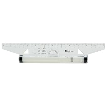 Acurit Rolling Ruler - يجب أن يكون لديك أداة 4 في 1 لأي فنان ، مثالية للرسوم التوضيحية ، الرسومات ، القياسات ، رسم الخط والزاوية ، المزيد! - واحد