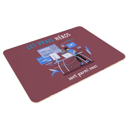 Sets de table liège rouge grand format napperons développeur informatique - 3