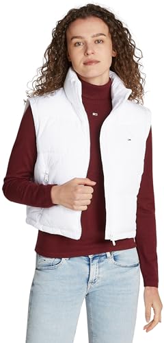 Tommy Jeans Chaleco Mujer Essential Puffer Vest Cropped color negro en talla M