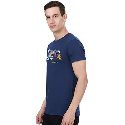 Image of Free Authority Tom & Jerry Printed Regular Fit White Cotton Men's T-Shirt