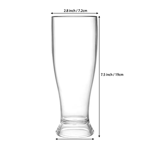Foraineam 15 Ounce Water Drinking Glasses, Dishwasher Safe, Unbreakable Drinkware Premium Quality Clear Plastic Tumblers, Shatterproof Barware Tall Drinking Cups For Water, Juice, Cocktail, Set Of 6 #TOP1