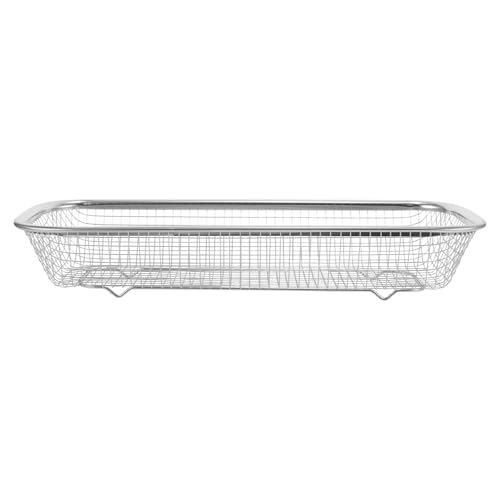TIKODIDA Cesta Escurridora de Frutas de Acero Inoxidable Colador Rectangular de Malla Gruesa Cesta para Lavar Verduras Utensilio de Cocina para Drenaje Uso Interior y Camping