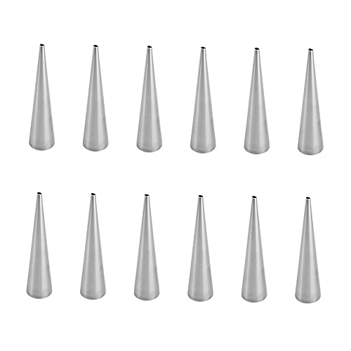 Garneck 16pcs Large Stainless Steel Pastry Horn Molds Conical Baking Tubes for Croissants and Cannoli Non Kitchen Tools for Decorating and Pastries