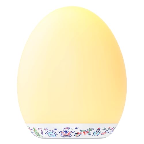 MediAcous Luz Nocturna Infantil 2000mAh con 7 Colores & Función Control Temporizador, Luz Nocturna Recargable con Control Táctil para Dormitorio, Salón y Camping, Regalo para Niños (Navidad)