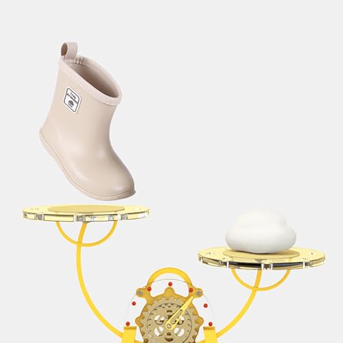 IWIHMIV Toddler Kids Rain Boots Boys Girls Short Rain Boots with Easy-on Baby Non Slip Soft Soles Lightweight Rainboots3