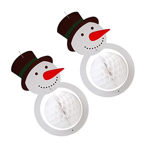 OSALADI 2 Uds Adornos Colgantes Decoraciones Decoración Papel Jardín Farol Haning Diseño Festival Redondo Hogar Muñeco De Nieve Oficina Navidad Colgante Decorativo Hogar Muñeco De Nieve