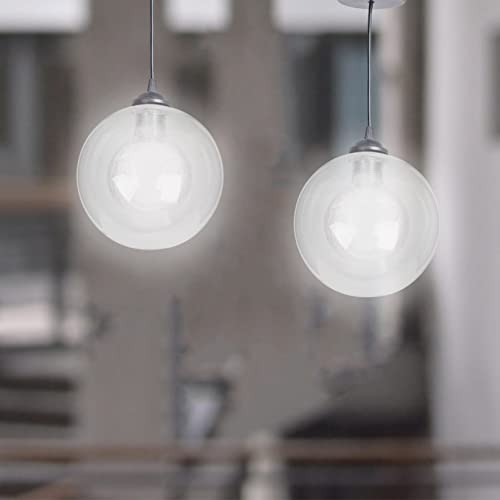 Image of UPKOCH G9 Double Layer Clear Glass Lampshade Sphere Ball Light Cover for Chandelier Pendant Lamp Shade Replacement 3.94 Inch