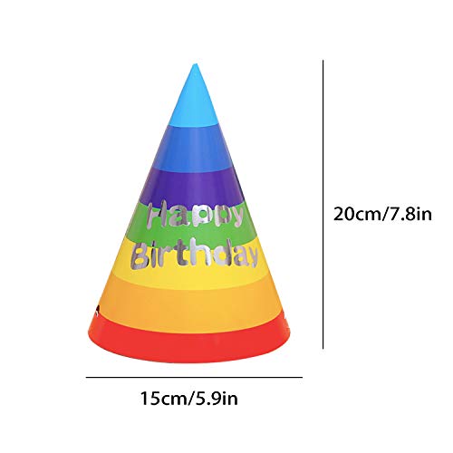 24 Pcs Birthday Party Hats, Colorful Party Cone Hats Birthday Paper Hats Art Craft Caps Rainbow Party Supplies For Kids Adults (Rainbow) #TOP5