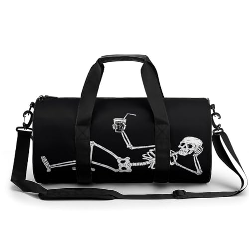 Sac week-end duffel bag squelette drôle pour rando et fitness