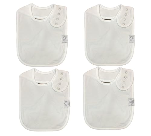 La Mejor Selección de Baberos punto cruz al mejor precio. 25 Baberos de algodón orgánico para niños pequeños, unisex, grandes para alimentar, babeo, ajustables (blanco)