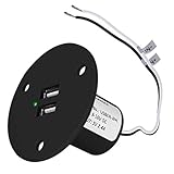 Facon 12V RV USB Charger Socket, 5V/2.4A Dual RV USB Outlet, Wall Mount RV USB Charging Port, for RV Trailer Camper Boat Marine Motorhome (Black)