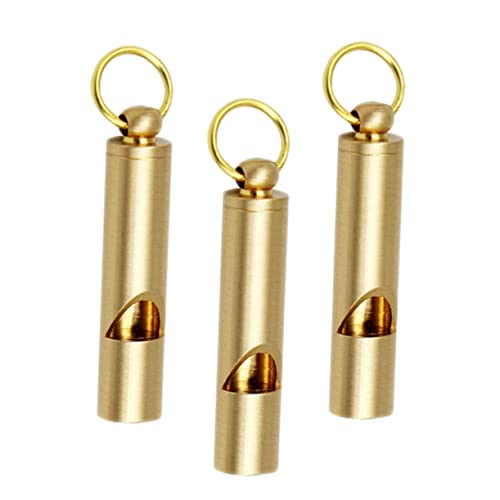 3 silbatos vintage de cobre para deportes y supervivencia miniatura 1