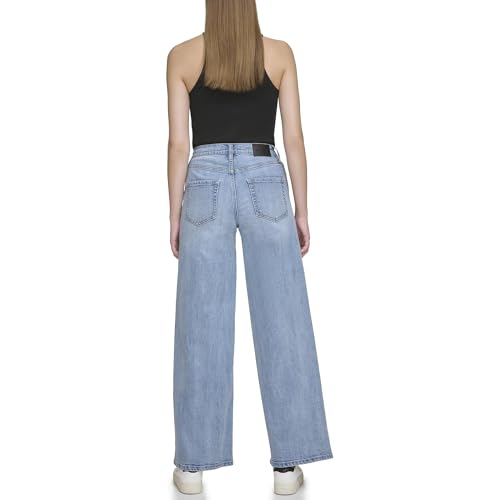 DKNY Womens High Rise Wide Leg Jeans 5