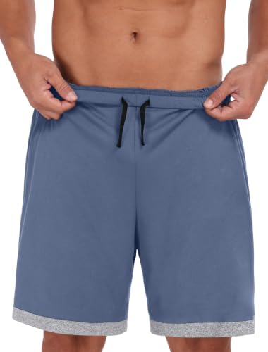 Image of Mens Pajamas Set Lightweight Summer Pjs Sleepwear Soft Comfy Short Sleeve Loungewear With Pocket (S-4X)