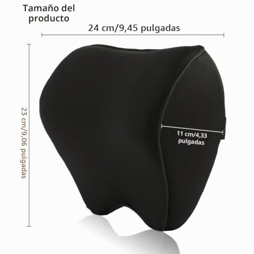 Miniatura 2 de Alaoo Almohada Cervical Para Coche,Almohada Suave Para Reposacabezas Automóvil,Almohadas Para Reposacabezas Asiento Del Coche,100 Espuma Viscoelástica Para Coche,Oficina,Negro Con Ribete Negro