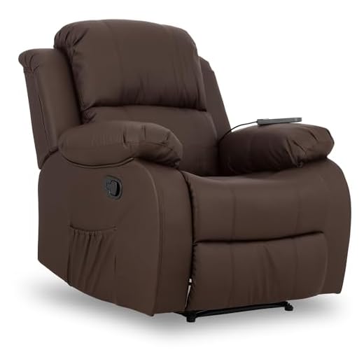 Don Descanso - Sillón Masaje Relax Calor Trevi Choco Reclinable 160º con 8 Motores Silenciosos, Calor Lumbar, Sist. Masaje 4 Zonas y Acabado en PU Anti-Cuarteo [Incluye Mando]. Ideal Gente Mayor