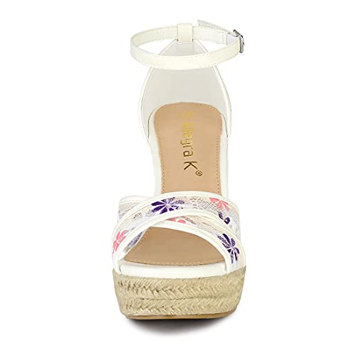 Allegra K Allegra K Women's Ankle Strap Espadrille Wedge Heel Wedge Purple Sandals 7 M US