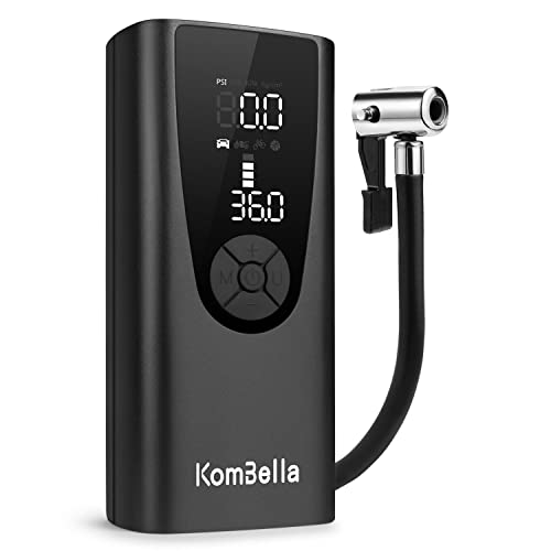 Kombella Tire Inflator Portable Air Compressor, 150 Psi Air Pump For Car Tire With 6000Mah Battery, Cordless Tire Pump With Pressure Gauge Digital Lcd Screen For Car, Bike, Motorcycle, Balls #TOP1