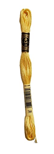 Image of DMC 6-Strand Embroidery Cotton Bundle - Yellow Color Family -4 Skeins of Thread - 8.7yd Skeins