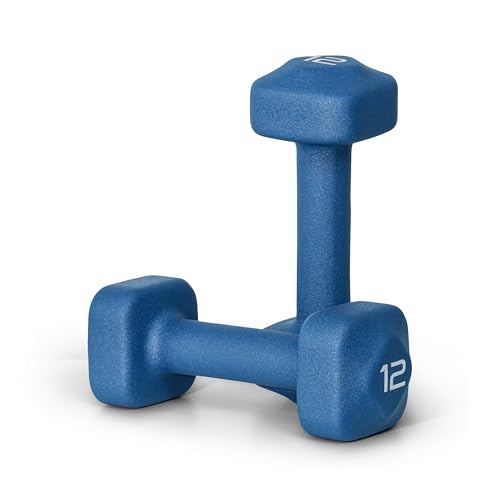 Tone Fitness Neoprene Dumbbell Weight Pairs with Anti-Roll Square Head | Multiple Options
