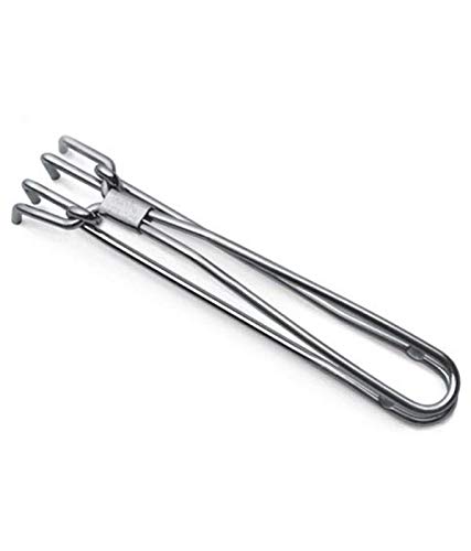 Sakoraware Stainless Steel Pakad Tongs Vessel Utensils Holder Tong for Kitchen/Doctor Pakkad (15 cm)