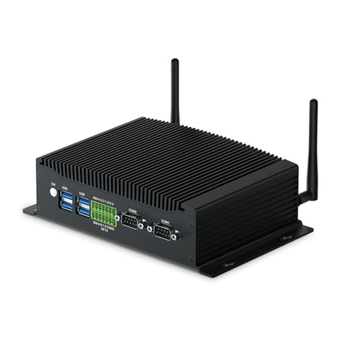 【Design compatto】➥ L'energia ottimizzata e il design speciale interamente in metallo consentono a questo PC industriale di consumare solo una piccola quantità di energia rispetto a un PC desktop di dimensioni standard. Le innovazioni nell'efficienza energetica offrono prestazioni rapide e reattive. Il pc fanless WEIDIAN EH6 è progettato con le dimensioni di 8,66 * 5 * 2,36 pollici (2,65 libbre), molto piccolo e raffinato, portatile da portare ovunque.