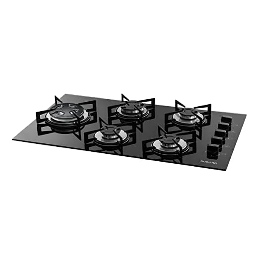 Cooktop a gás Tri-chama lateral 5 Bocas Preto -SUGGAR - FG5535VP