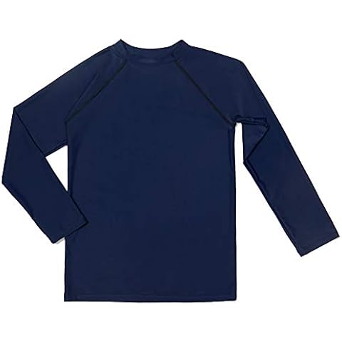 Bestry Boys' Long Sleeve Rashguard Swim Shirt Kids Toddler Swimwear Surf Tops UPF 50+ Sun Protection 8T Navy Blue Cover
