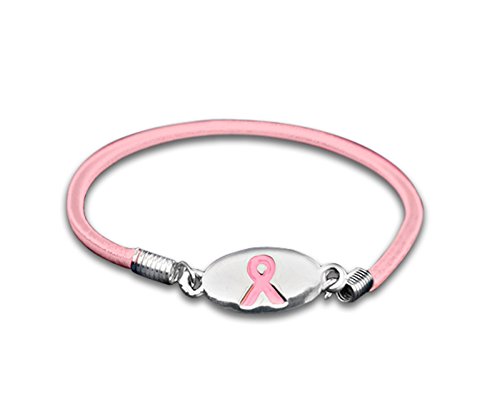 Fundraising For A Cause | Breast Cancer Pink Ribbon Stretch Bracelet - Pink Bracelet for Breast Cancer Awareness Events & Gift-Giving (1 Bracelet)