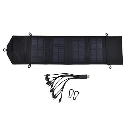 Panel solar Banco de energía Cargador solar portátil Estación de energía solar plegable de alta potencia de 15 W para acampar Viajar Tela de silicona monocristalina 34,3 x 7,3