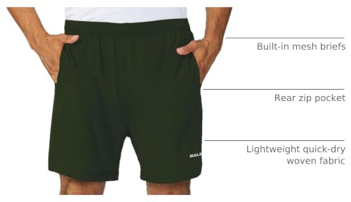 Image of baleaf Men's 5 inch Running Athletic Shorts for Workout Gym Tennis Sports Lightweight Quick Dry with Zipper Pocket