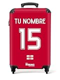 NoBoringSuitcases.com Maletas de Viaje Cabina, Maleta Cabina, Maletas de Viaje, Trolley, Equipaje de Mano, Maleta Personalizada (Fútbol - Uniforme visitante Georgia 2023 - Rojo, 55x40x20 cm)