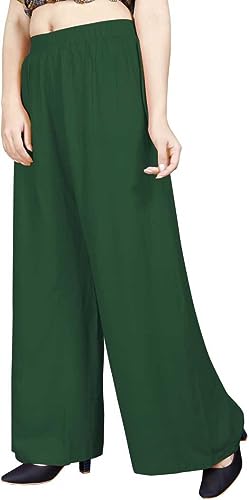 Image of Fancy Star Women Super-Combed Cotton and Rayon Solid Full Length Regular Palazzo