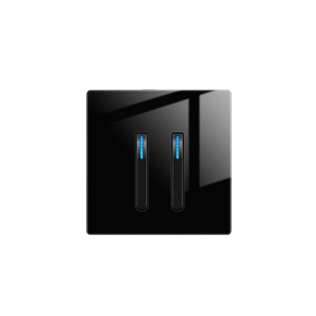 Schwarzer Gehärteter Glas-International-Schalter Mit Selbstzurücksetzender LED-Anzeige, EU-UK-Steckdose, 13 A, 86 Mm, 146 Mm