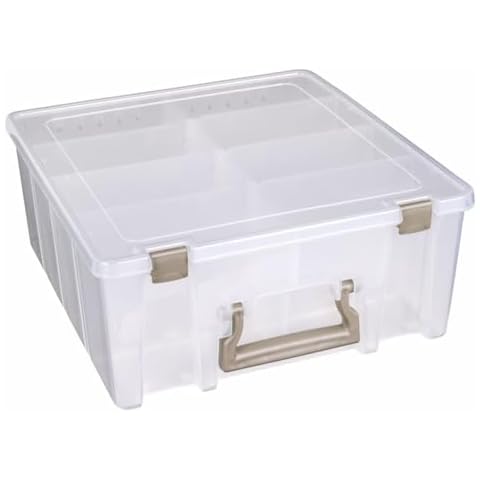 ArtBin Super Satchel Double Deep Compartment Box - Art Storage with 8 Removable Compartments, Smart Closure for Craft Supplies Cover