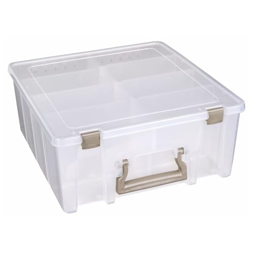 ArtBin 6990SO Super Satchel Double Deep Compartment Box - Art Storage with 8 Removable Compartments, Smart Closure for Craft Supplies (Gold - Pack of 1) by ArtBin - Used condition - US$31.79